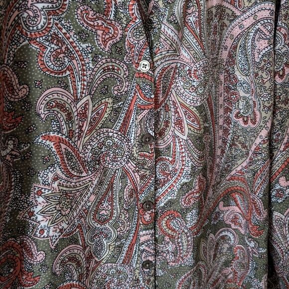 Catherines Breezeway Georgette Paisley Button Down Size 2X - Picture 3 of 10